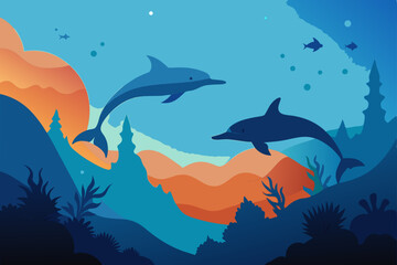 Obraz premium vector illustration of a shark