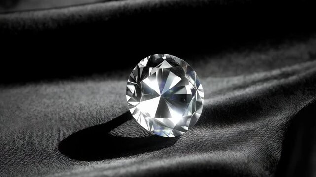 Radiant diamond resting on luxurious dark velvet, showcasing brilliance and elegance in a single gem