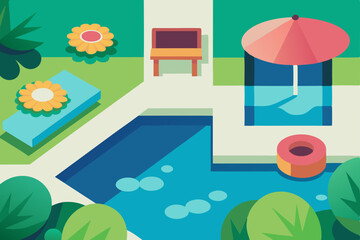 vector illustration of a beach