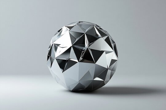 Abstract Geometric Sphere on Light Gray Background