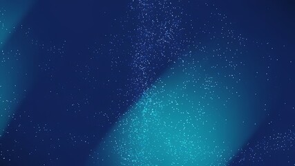 Abstract digital design with light teal and dark blue particles.