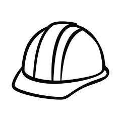 Minimalist Construction Hard Hat - Safety and Worker Helmet Icon