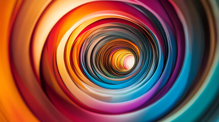 Vibrant Spiral Tunnel with Multicolored Layers