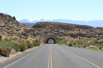road tunnel in the desert 