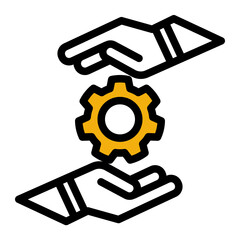 Service Assistance Icon - Outline Color Lineal Style for System Configuration.