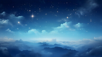 Naklejka premium night sky with clouds