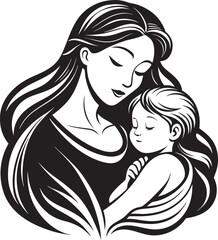 This collection of black and white images depicts silhouettes of mothers holding or interacting with babies.