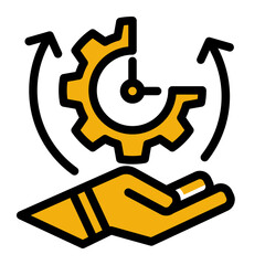 Efficiency Planning Icon - Solid Color Lineal Style for Productivity Optimization.