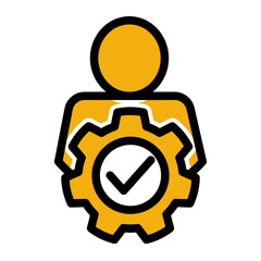Qualified Proficiency Icon - Solid Color Lineal Style for Skill Validation.