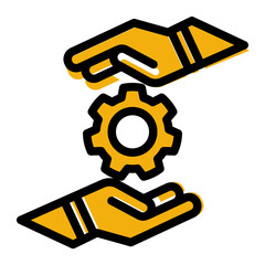 Service Assistance Icon - Solid Color Lineal Style for System Configuration.