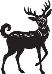 Silhouette of a Majestic Deer Illustration 