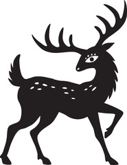 Silhouette of a Majestic Deer Illustration 