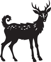 Silhouette of a Majestic Deer Illustration 