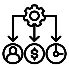 Efficient Distribution Icon - Optimize Asset Use (Outline Style)