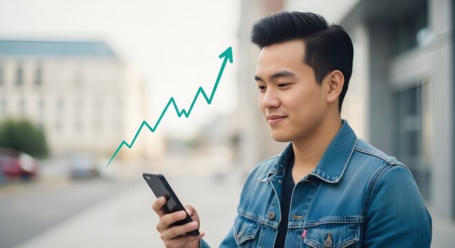 Smartphone User Analyzes Growth Trends in a City Environment