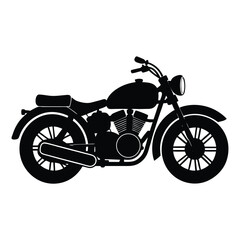Obraz premium A bold vintage motorcycle silhouette with classic curves, retro handlebars, and spoked wheels—evoking the spirit of freedom, speed, and timeless adventure on the open road. 