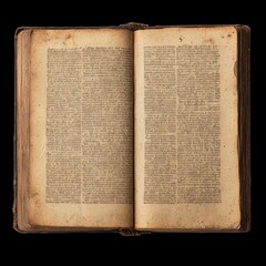 Obraz premium Open gospel book featuring Latin text on aged paper, showcasing intricate details and historical significance. pages exhibit warm, vintage appearance, evoking sense of reverence and tradition