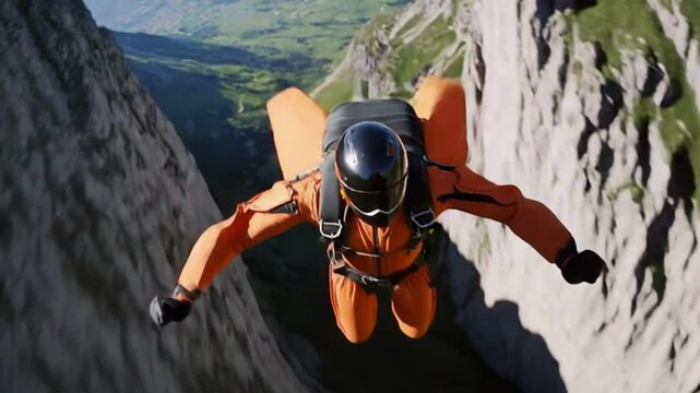Paragliding over mountains