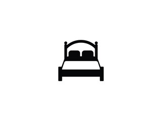 Bed icon in flat style hotel symbol Royalty. Baby Room Sleep Bed Stock Vectors and Vector Art .  Bed Stock Illustrations. Bed Vector Images .
