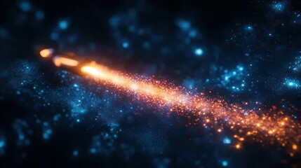 Fiery trail through cosmic dust