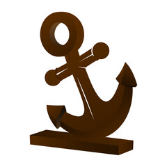 Vector illustration, sea anchor icon isolated on white background. Simple shape for design logo, emblem, symbol, sign, badge, label, stamp.