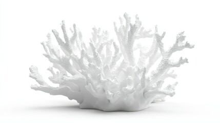 Naklejka premium 3D render of a faux coral sculpture in white on white background