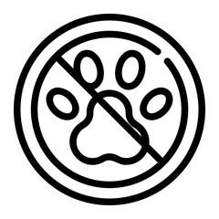no pets line icon