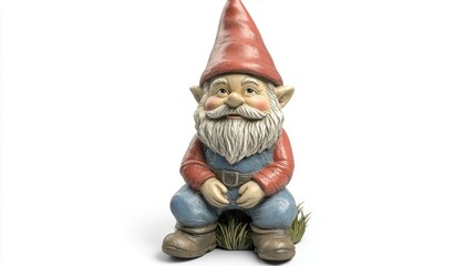 3D render of a garden gnome figure for indoor decor on white background