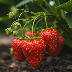 strawberries in the garden