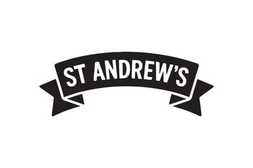 Obraz premium st andrew's ribbon silhouette vector art illustration on white background