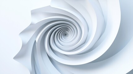 Fototapeta premium 3D render of a layered spiral paper shape sculpture on white background