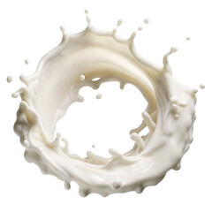 milk splash isolated on transparent white background, clipping path
