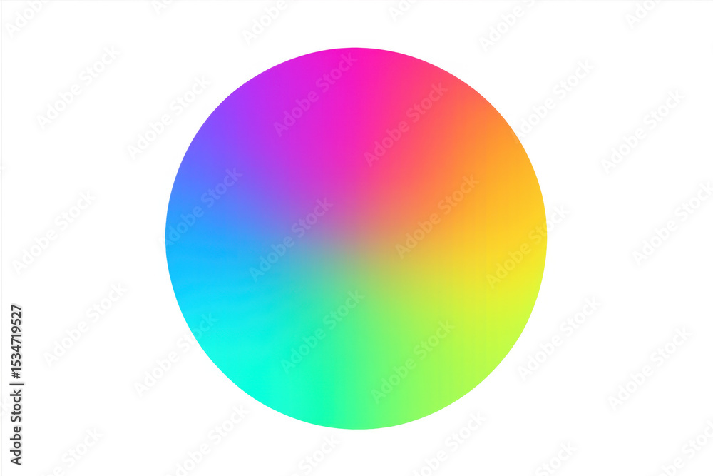 Poster rainbow gradient sphere blending vivid colors, symbolizing creativity and dynamic visual design with
