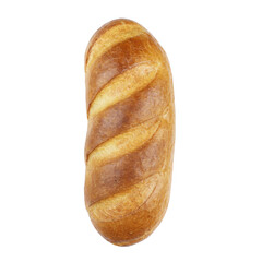 Golden crust artisan bread loaf on transparent background