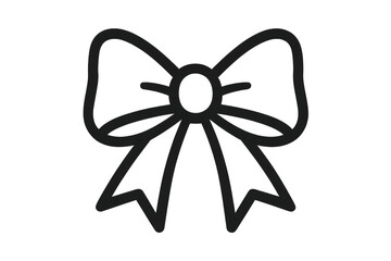 Obraz premium Simple black ribbon bow icon isolated on transparent background, ideal for gift wrapping and decoration projects
