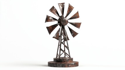 3D render of a miniature windmill decor piece on white background