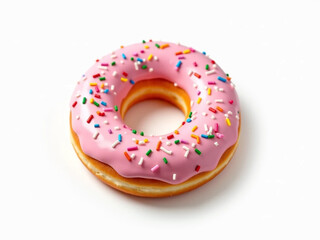 Pink Frosted Donut with Colorful Sprinkles