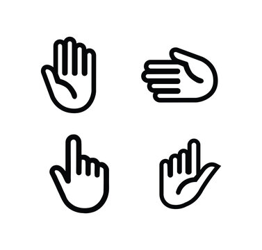 Diverse Hand Gesture Icons for Digital Interface and Interaction.