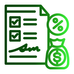 Financial Agreement Icon - Secure Funding Contract (Outline Gradient Style)