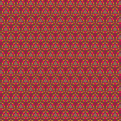 Abstract geometric mosaic pattern for fabric, wrapping paper, card design Red, yellow, pink, green colors