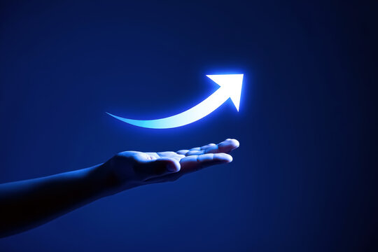 Glowing Arrow of Progress  Achieving Growth and Success