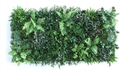 Obraz premium 3D render of a vertical wall garden panel decor on white background