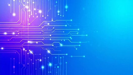 Abstract Circuit Board Design With Glowing Lines And Gradient Colors - Powered by Adobe