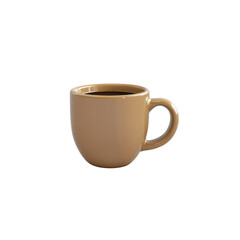Tan coffee cup on white