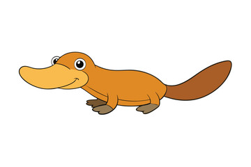 Platypus illustration on white background vector graphic