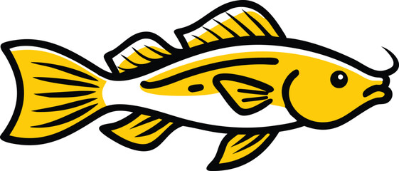 Naklejka premium Detailed plecostomus fish illustration on white background