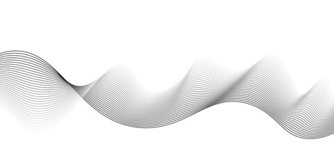 Abstract grey wave lines on transparent background. Grey wave swirl, frequency sound wave,twisted curve lines with blend effect. Technology,twisted curve lines with blend effect,