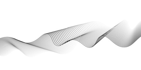 Abstract grey wave lines on transparent background. Grey wave swirl, frequency sound wave,twisted curve lines with blend effect. Technology,twisted curve lines with blend effect,