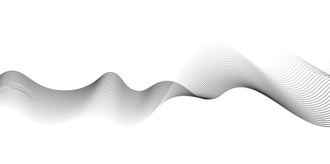 Abstract grey wave lines on transparent background. Grey wave swirl, frequency sound wave,twisted curve lines with blend effect. Technology,twisted curve lines with blend effect,
