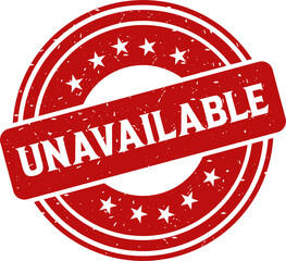 Unavailable red stamp, Stamp round style